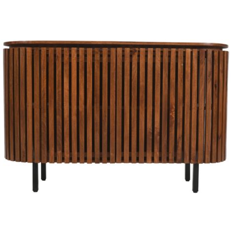Slatted Large 2 Doors Sideboard - Mango Wood - L40 x W135 x H85 cm