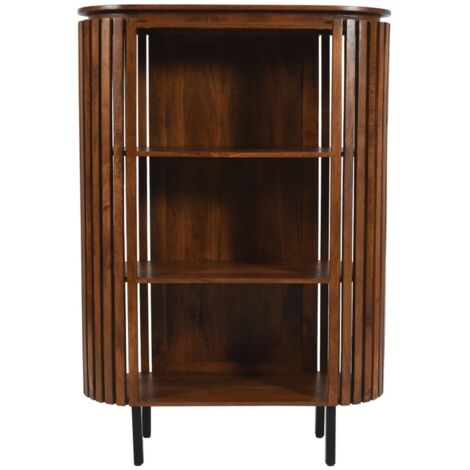 Slatted Medium High Bookcase - Mango Wood - L40 x W100 x H145 cm
