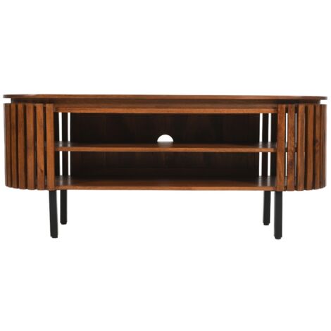Slatted TV Cabinet - Mango Wood - L40 x W140 x H55 cm