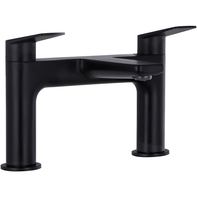 Sleek Solid Brass Lever Bath Filler Tap - Black