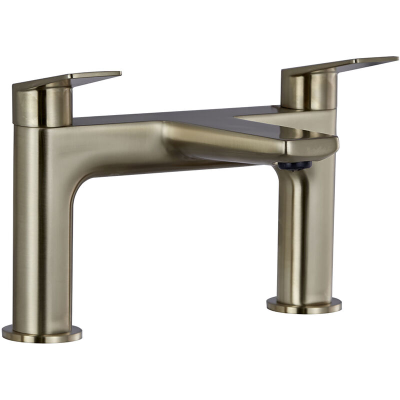 Sleek Solid Brass Lever Bath Filler Tap - Brushed Brass