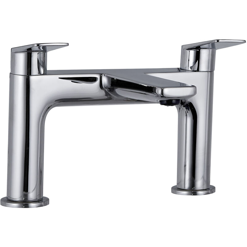 Sleek Solid Brass Lever Bath Filler Tap - Chrome