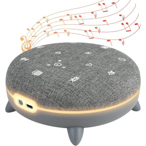 Sleep Aid, White Noise Machine with 7 Soothing Sounds, Music Streaming Via Bluetooth, 8 Light Environments, 30-60-90 min Programs, USB-C