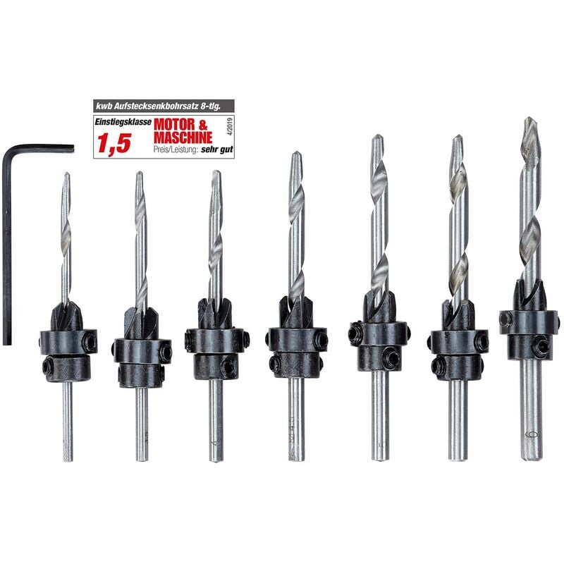 KWB - 513190 lot de 8 forets à bois tendre 7 embouts