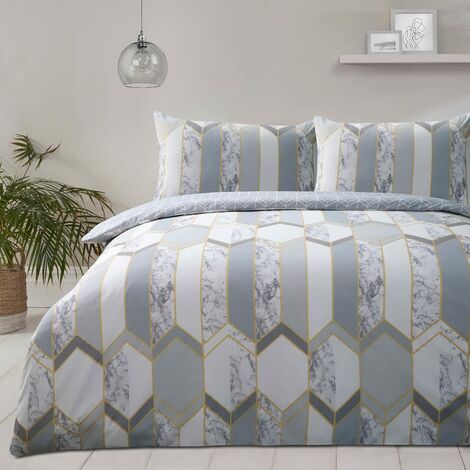 Sleepdown Tie Dye Geo - Set di biancheria da letto reversibile con  copripiumino e nappe, per letto