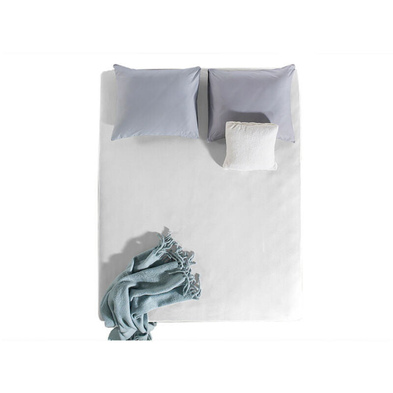 

SLEEPMED 4x Sábanas Ajustables de Algodón, Sábanas ajustables Blancas, 4 piezas de sábanas ajustables de Calidad de hotel, sábanas para cama doble,