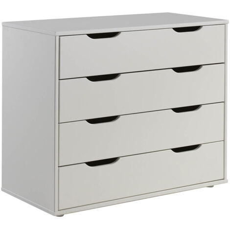 SLEEPY - Commode 4 Tiroirs Blanche Compatible Lits Mezzanine ou Mi-Haut