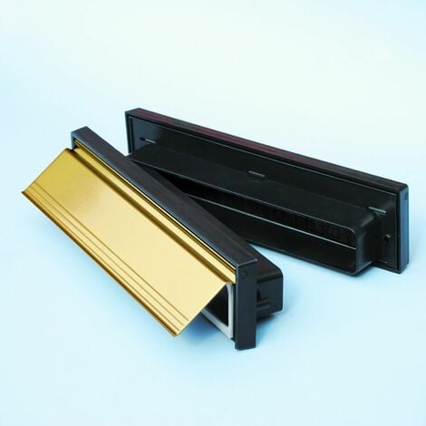 STORMGUARD Sleeved LetterBox Internal & External Gold Plate Cover Set PVC or Wooden Door