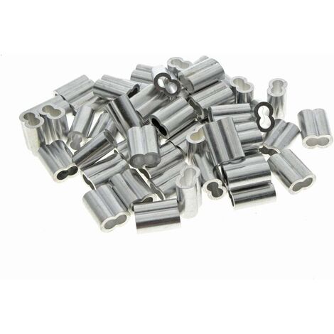 SL.GT 0.16 pouce (4mm) Diamètre Câble En Aluminium Manchons Clip Raccords Crimps(50PCS)