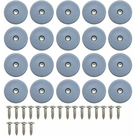 SL.GT Patins de Meubles Ronds en Téflon,avec Vis 20 Pièces Patins en Téflon pour Meubles Patin Chaise a Clouer Patin Glisseur en Teflon,22MM