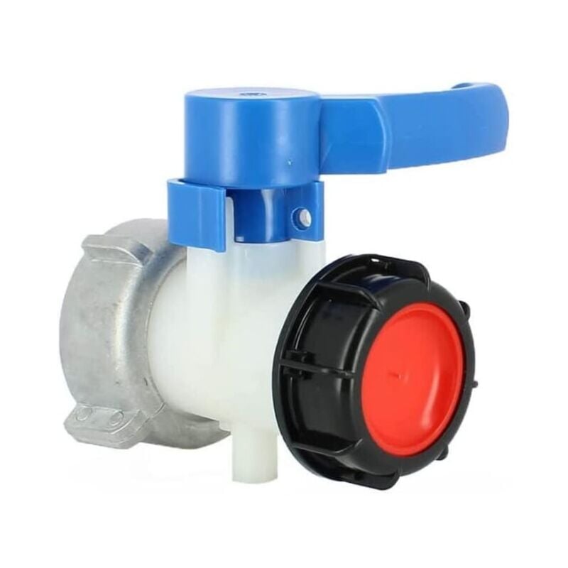 Sl.gt Vanne papillon avec écrou flottant en aluminium pour cuve 1000 litres IBC,écrou S75X6 et Sortie S60X6