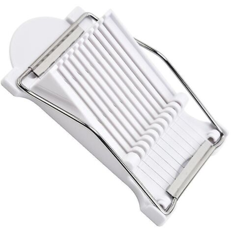 Slicer, multi-purpose deli slicer, stainless steel wire egg slicer, cuts 10 slices for fruit, onions, soft foods and ham (white)