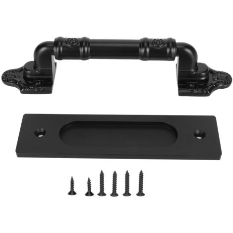 Sliding Barn Door Handle Double Sided Black Barn Door Pull Handle for Gates Garages