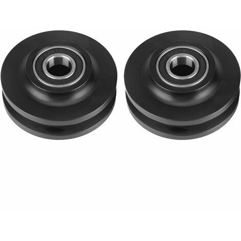 Sliding Door Caster, Set of 2 Nylon Casters with Grooves, Sliding Caster Barn Door Wheel Closet Cabinet Caster