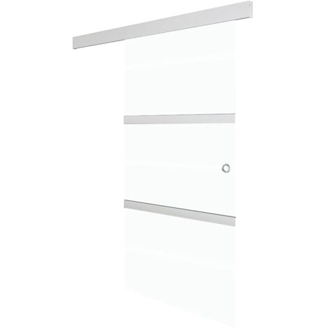 Sliding Door ESG Glass and Aluminium 90x205 cm Silver vidaXL