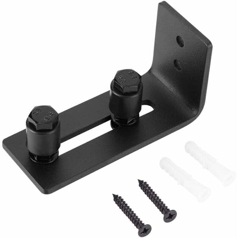 Sliding Door Floor Guide, Door Floor Guide, Barn Door Floor Rail, Adjustable Carbon Steel Sliding Floor Support Floor Guide for Wall Mounting (Double