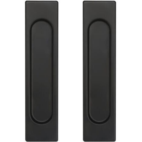 Sliding Door Handle, Set of 2 Self-Adhesive Black Aluminum Sliding Door Handles, No Drilling Required, Handle for Balcony Doors, Sliding Doors, Drawers