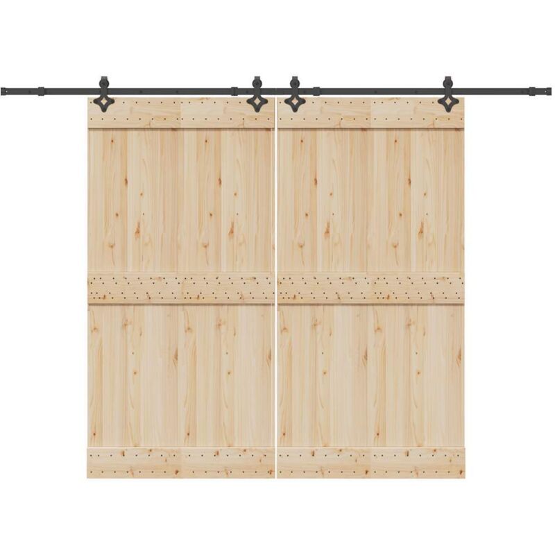 Sliding Door Hardware Kit 305 cm Steel Black Vidaxl