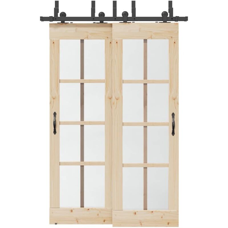 Vidaxl - Sliding Door Hardware Kit 152, 5 Cm Steel Black