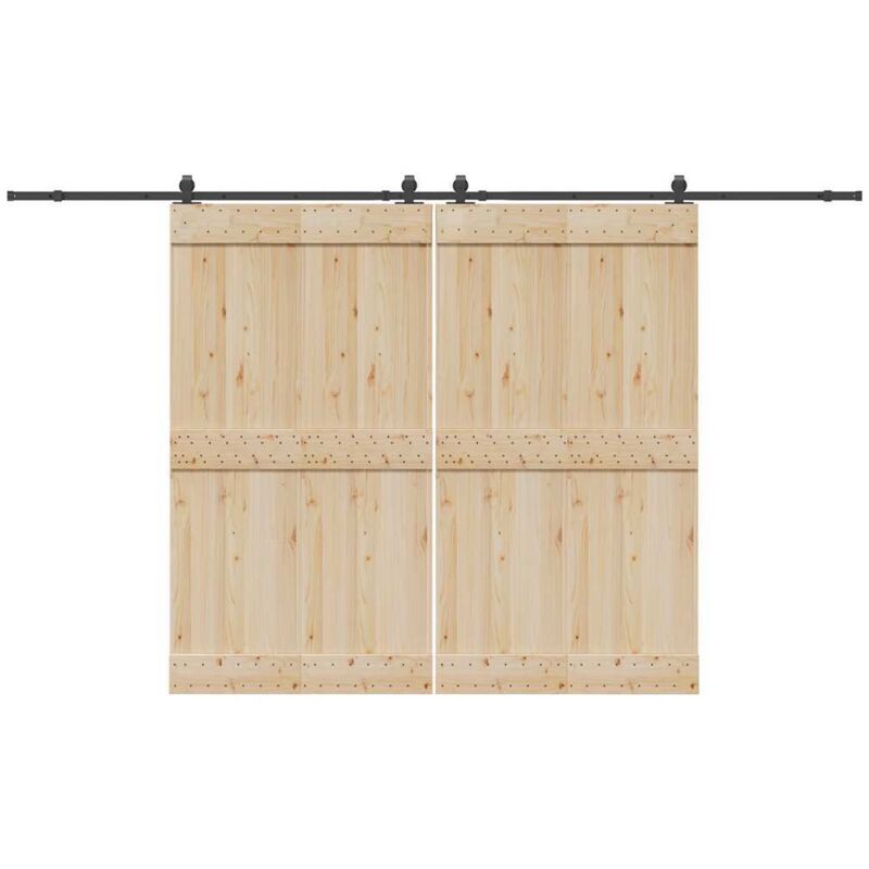 Sliding Door Hardware Kit 366 cm Steel Black Vidaxl
