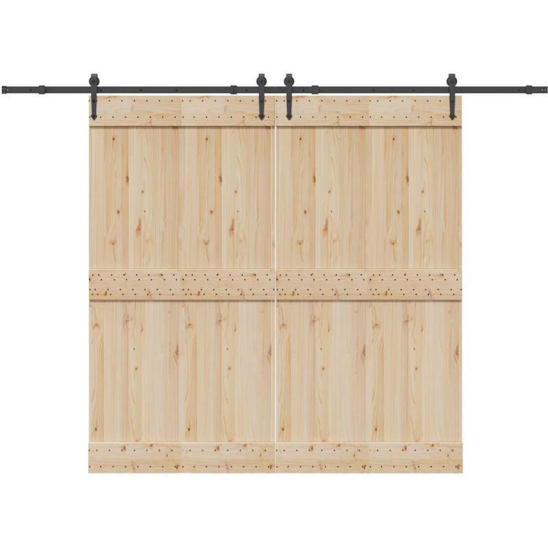 Sliding Door Hardware Kit 305 cm Steel Black Vidaxl
