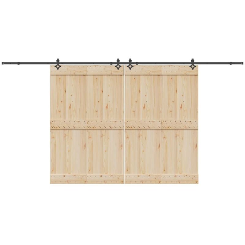 Sliding Door Hardware Kit 427 cm Steel Black Vidaxl