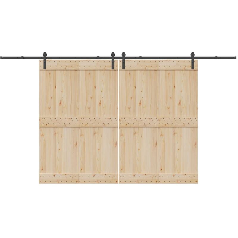 Sliding Door Hardware Kit 400 cm Steel Black vidaXL