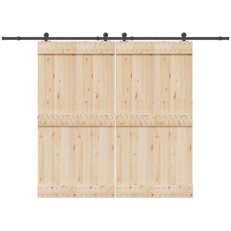 Sliding Door Hardware Kit 305 cm Steel Black Vidaxl