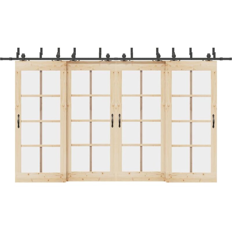 Vidaxl - Sliding Door Hardware Kit 400 cm Steel Black
