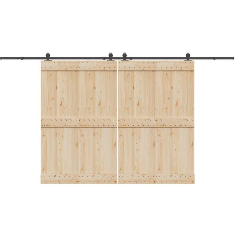 Sliding Door Hardware Kit 400 cm Steel Black Vidaxl