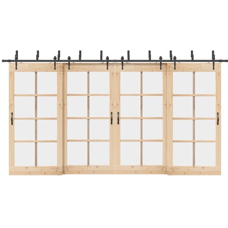 Vidaxl - Sliding Door Hardware Kit 427 cm Steel Black