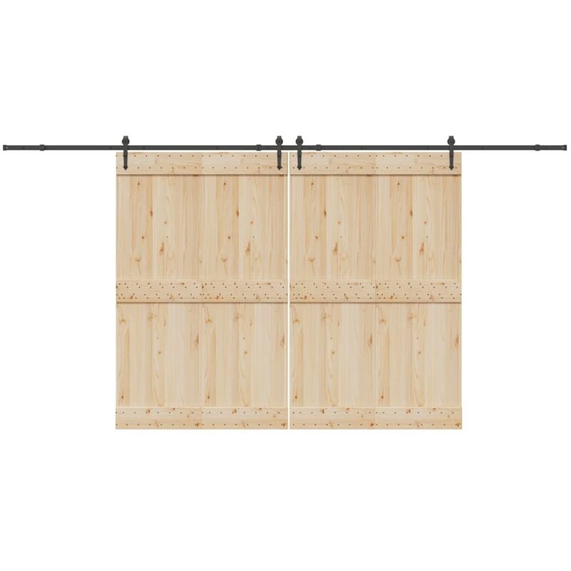 Sliding Door Hardware Kit 427 cm Steel Black Vidaxl