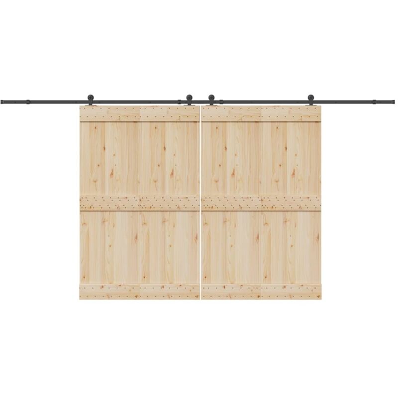 Sliding Door Hardware Kit 427 cm Steel Black Vidaxl