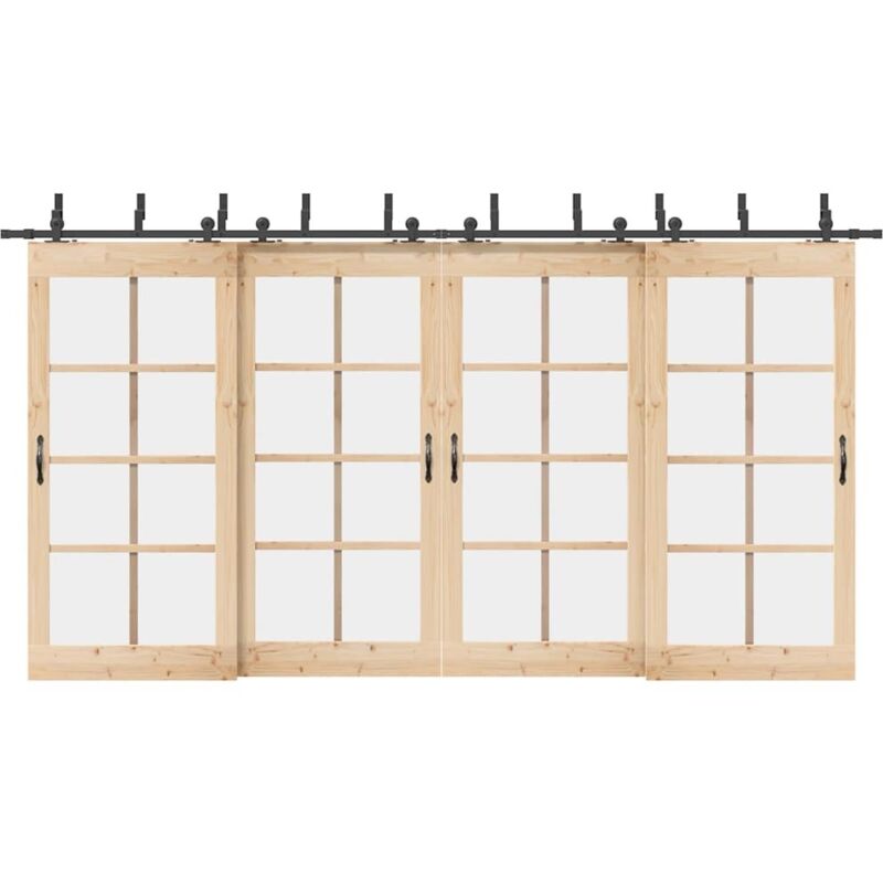 Vidaxl - Sliding Door Hardware Kit 427 cm Steel Black