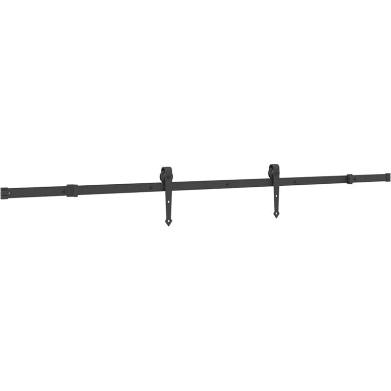 Sliding Door Hardware Kit 213.5 cm Steel Black Vidaxl