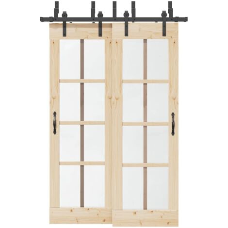 Sliding Door Hardware Kit 152,5 cm Steel Black vidaXL