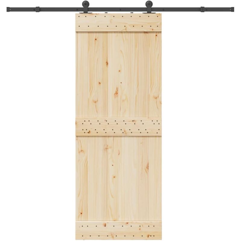 Vidaxl - Sliding Door Hardware Kit 213.5 cm Steel Black
