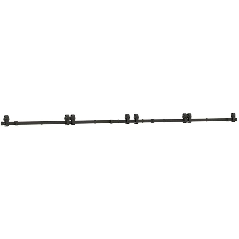 Sliding Door Hardware Kit 366 cm Steel Black vidaXL