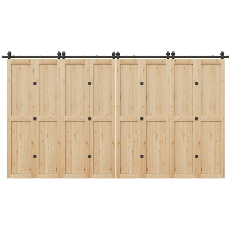 Sliding Door Hardware Kit 400 cm Steel Black vidaXL