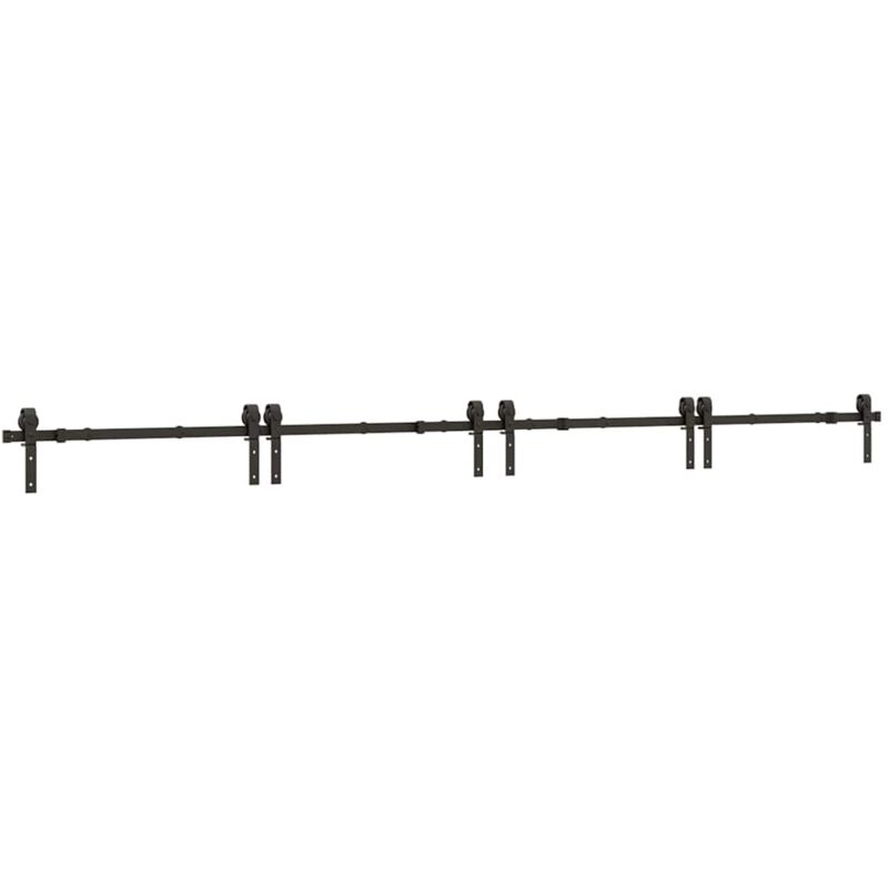 Sliding Door Hardware Kit 400 cm Steel Black vidaXL