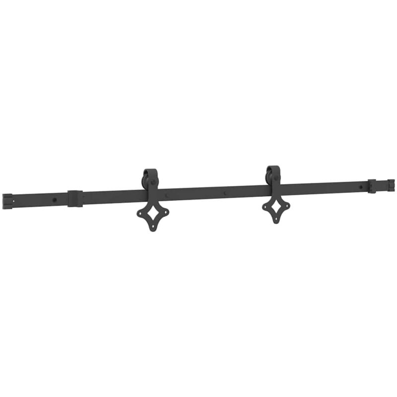Sliding Door Hardware Kit 152.5 Cm Steel Black Vidaxl