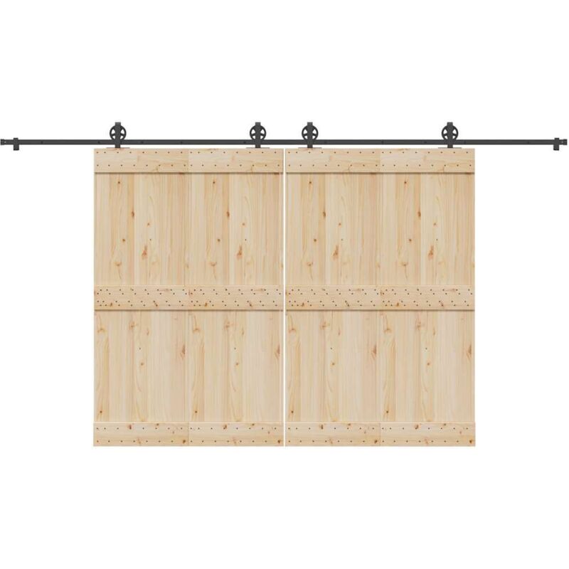 Sliding Door Hardware Kit 400 cm Steel Black Vidaxl