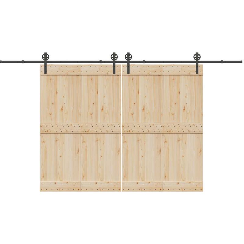 Sliding Door Hardware Kit 400 cm Steel Black vidaXL