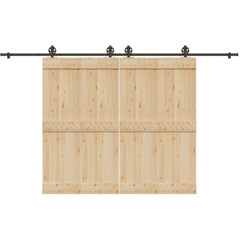 Sliding Door Hardware Kit 366 cm Steel Black Vidaxl