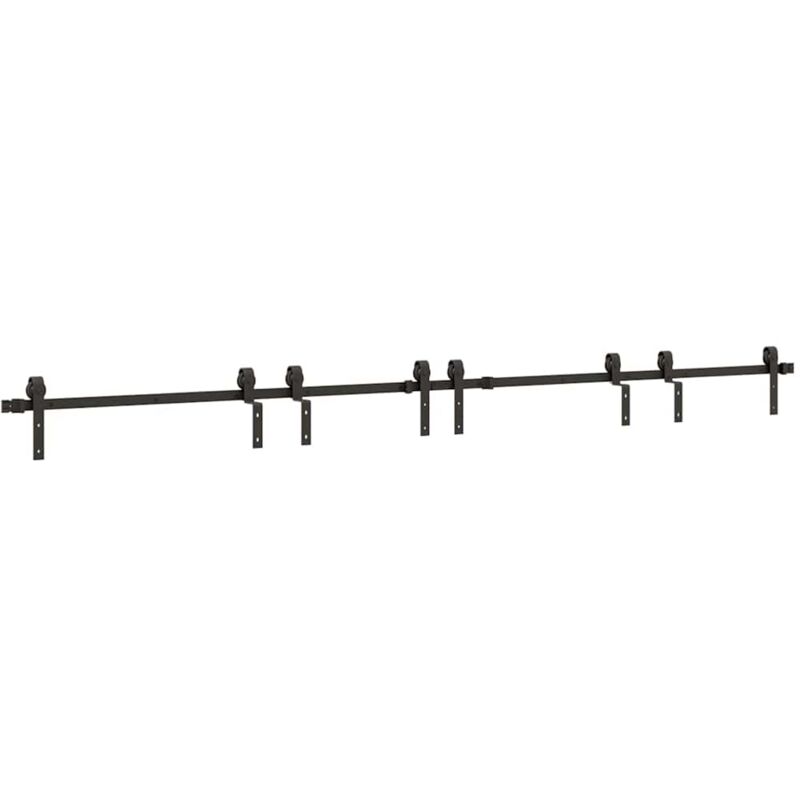 Vidaxl - Sliding Door Hardware Kit 366 cm Steel Black