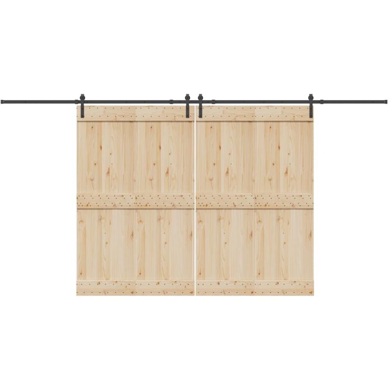 Sliding Door Hardware Kit 427 cm Steel Black vidaXL