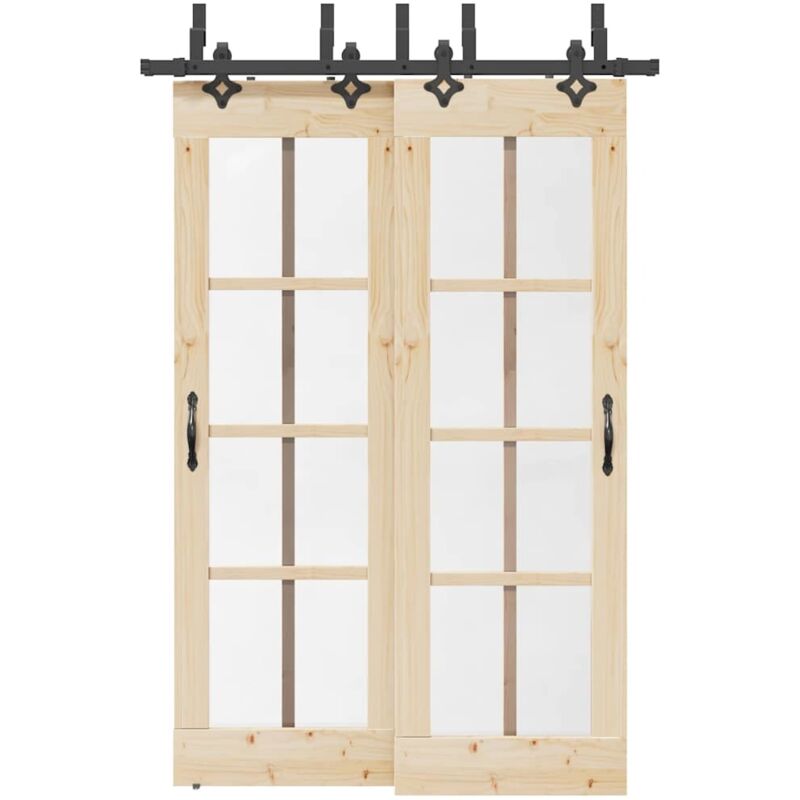 Sliding Door Hardware Kit 152,5 cm Steel Black Vidaxl