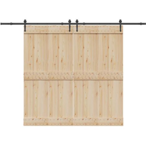 Sliding Door Hardware Kit 305 cm Steel Black vidaXL