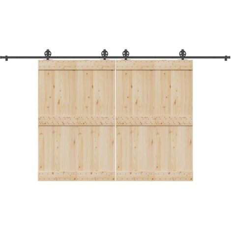 Sliding Door Hardware Kit 400 cm Steel Black vidaXL