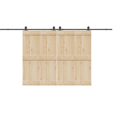 Sliding Door Hardware Kit 427 cm Steel Black vidaXL